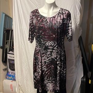 Roz & Ali Black and Purple Midi Dress